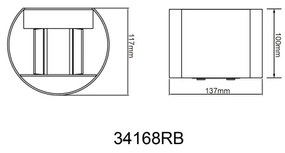 Globo 34168RB - LED Kültéri fali lámpa VERONIKA 2xLED/3W/230V IP44 fekete