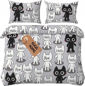 Ágyneműhuzat Garnitúra 220x200 2x Párnahuzat 70x80 Szatén Pamut Mintás