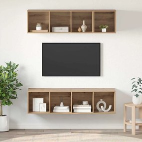 TV Szekrény Szett 3 pcs kézműves tölgy Faanyag