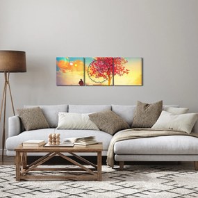 Egy fa képe a dombon (órával) (90x30 cm)