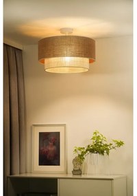 Duolla - Felületre szerelhető csillár YUTE BOHO 3xE27/15W/230V átm. 60 cm barna/krémes