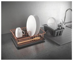 Rézszínű edényszárító alátéttel - Metaltex
