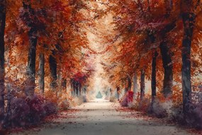 Fotótapéta Flizelina Tájkép Természet Ősz Park Sikátor Ösvény 312x219 ragasztó