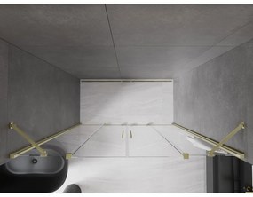 Mexen Velar Duo, nyitható tolóajtó 180x200 cm, 8mm átlátszó üveg, arany matt, 871-180-000-02-55