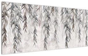 Kép - Fűzfa gallyak szürke vakolatban (120x50 cm)