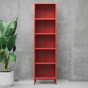 Könyvespolc MARIO, 500 x 1800 x 350 mm, Modern: piros