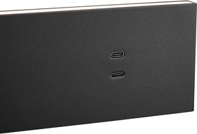 Modern fekete állítható fali lámpa USB-C csatlakozóval, LED-del - Modric