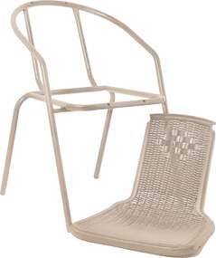 Kerti rakásolható szék, champagne, acél/műanyag, FRENY