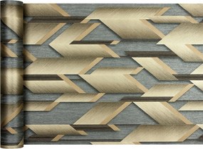 Halszálka tapéta Sárgaréz modern geometria 3d