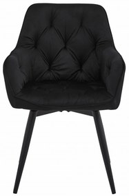 JORK360 VELVET fekete forgó étkezőszék