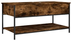 füstös tölgy szerelt fa és fém dohányzóasztal 100 x 50 x 50 cm