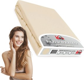 Gumis jersey lepedő 180x200 bézs világos Constance Karo