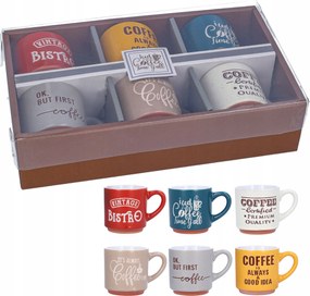 Eszpresszó kávés bögre szett 6 db-os kis kerámia bögre