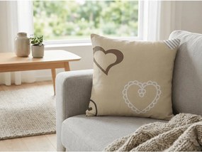 Pamut párnahuzat DEAMON POLY 45x45 cm, bézs