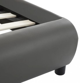 szürke LED-es műbőr ágykeret 120 x 200 cm