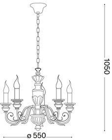 Ideal Lux - Csillár láncon FIRENZE 5xE14/40W/230V átm. 55 cm arany