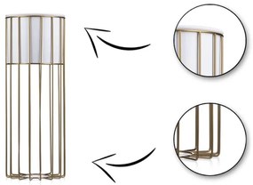 Fém virágcserép LOFT 55x20 cm arany/fehér