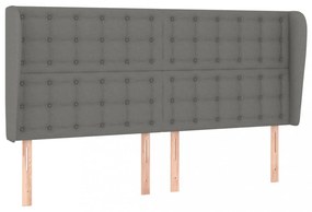sötétszürke szövet fejtámla szárnyakkal 163 x 23 x 118/128 cm