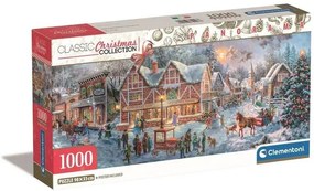 Karácsonyi falu Getting Ready 1000 db-os panorama puzzle Clementoni