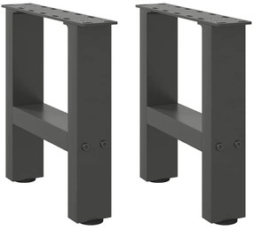 2 db antracitszürke acél dohányzóasztal láb 40x(30-31) cm