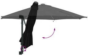 Fali rögzítésű kertiparaván LED-del Fekete 248 cm