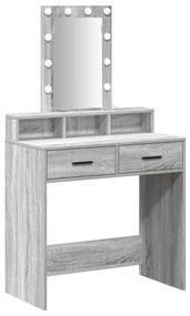 Sminkasztal LED Fénnyel - Szürke Sonoma, 79x41x140 cm