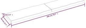 sötétbarna kezelt tömör asztallap 200x40x(2-6) cm