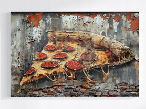 Vászonkép Canvas Graffiti Street Art Fal Tégla Pizza 120x80