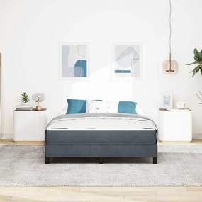 Boxspring ágy matraccal Sötétszürke 140 x 190 cm Bársony