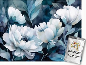 Fotótapéta Virágok Kék Fehér Hálószoba Nappali Tapéta Flizelina 400x280