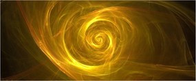 Absztrakt sárga spirál képe (120x50 cm)