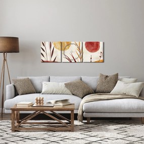 Kép - Növények és körök (órával) (90x30 cm)