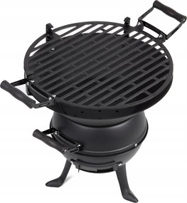 Szén Grill Öntöttvas Hordórács Kerek Kerti Master Grill&amp;Party