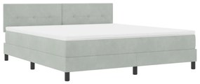 Boxspring Ágy Matraccal Világosszürke Szuper Király Bársony