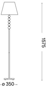 Ideal Lux - Kristály állólámpa QUEEN 1xE27/60W/230V arany