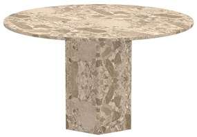 Világosbarna márvány kerek étkezőasztal ø 130 cm Naxos – Actona