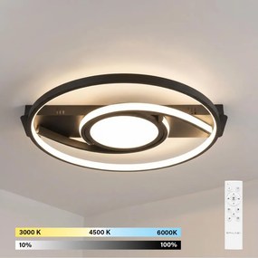 Brilagi - LED Dimmelhető mennyezeti lámpa TWIRL LED/38W/230V fekete + távirányító