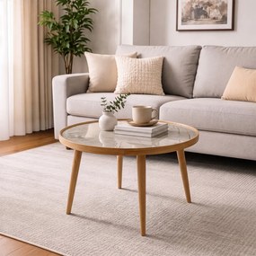 Polen 80 - Oak, Grey Marble