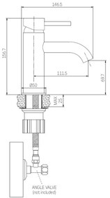 BATH DELUXE 28-005-03-70-00 -Mosdócsap ANHOLT 15,6 cm csiszolt réz