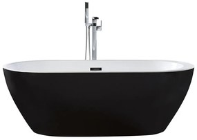 Fekete szabadon álló fürdőkád 150 x 75 cm NEVIS Beliani