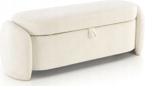 Kárpitozott pad tárolórekesszel előszoba ülőke krémszínű Ficaria