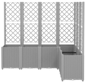 világosszürke PP rácsos kerti ültetőláda 160 x 120 x 140 cm