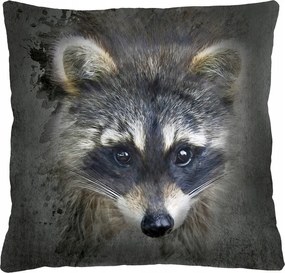 Párna puha szilikon betéttel Bertoni 40x40 mosómedve mintás