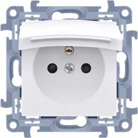 Simon 10 Földelt szimpla aljzat flip-flop IP44 fehér CGZ1B.01/11