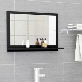 fekete szerelt fa fürdőszobai tükör 60 x 10,5 x 37 cm