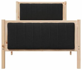Ágykeret fejtámlával Barna és fekete 90 x 190 cm Tömör fenyőfa