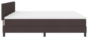 vidaXL Boxspring Ágy Mattal Sötétbarna 200x200 cm Szövet