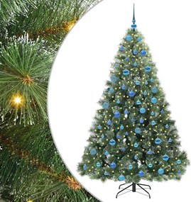 vidaXL Mű karácsonyfa 300 LED-del állvánnyal Zöld 180 cm PE és PVC