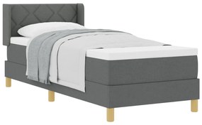 Boxspring ágy matraccal - Sötétszürke, 80 x 200 cm, Szövet