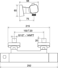 Ravak X070140 - FREE termosztátos zuhanycsaptelep, fényes króm